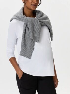 Quince Bamboo Jersey Maternity Long Sleeve Tee S